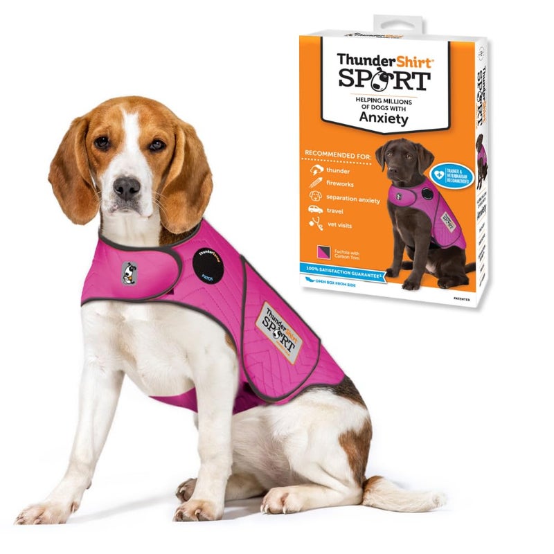 ThunderShirt for Dogs, Medium, Fuchsia Sport - Dog Anxiety Relief Calming Vest - Image 1